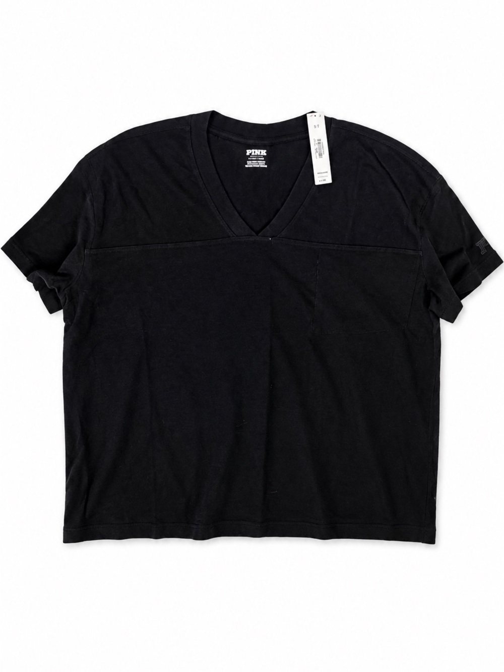 Victoria's Secret Black V-Neck Short Sleeve Tee